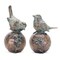 Contemporary Home Living Set of 2 Distressed  Black and Gold Bird on Orb Table Top Figurine 10.5"
